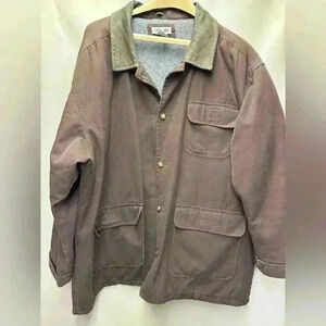 Cherokee Vintage Barn Coat with Brown Leather Collar Size X-Large